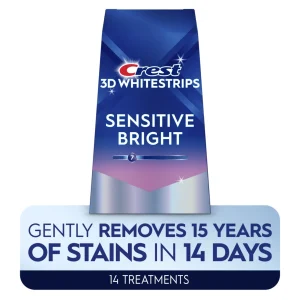 Crest 3DWhitestrips Sensitive Bright At-Home Teeth Whitening Kit